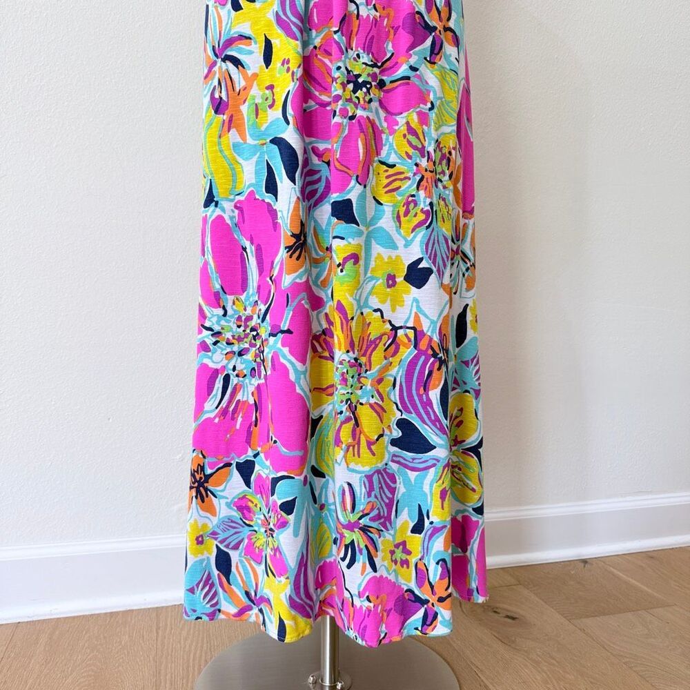 Lilly Pulitzer Amada Maxi Dress Besame Mucho XL RARE Bow Hemmed - Picture 4 of 10
